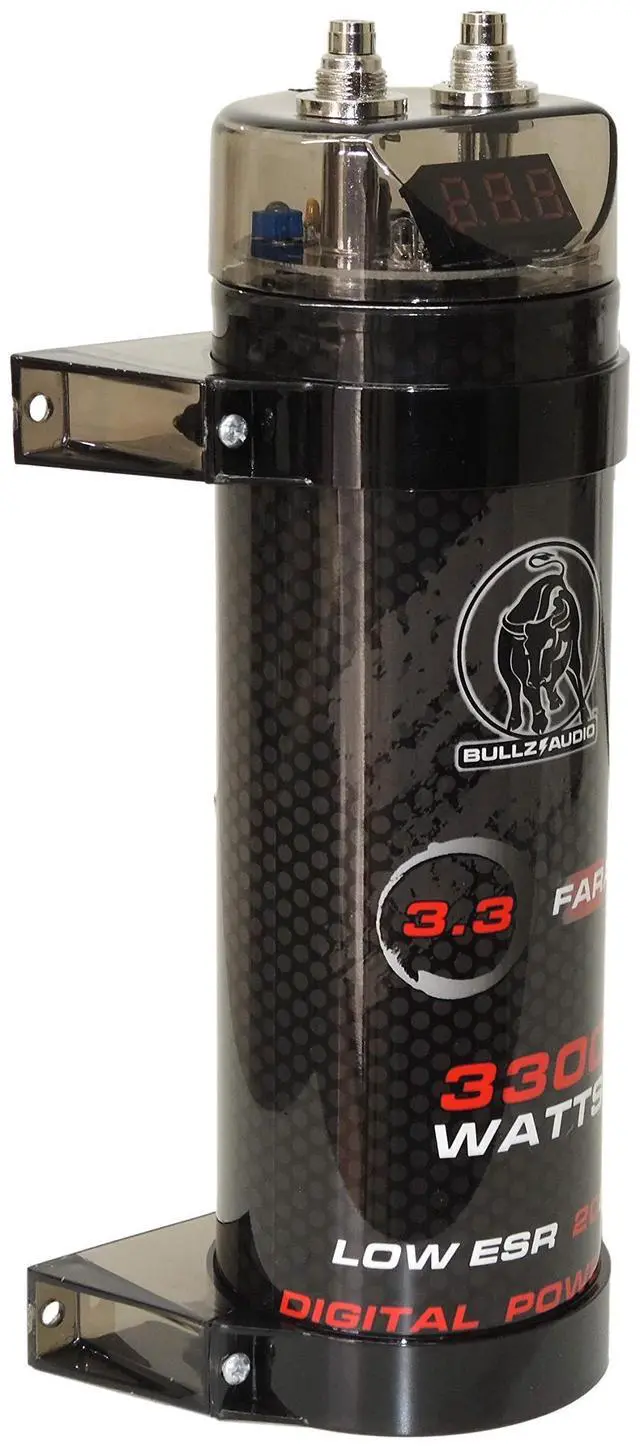Main image of Audiopipe BCAP3.3 Bullz Audio 3.3 Farad Capacitor With Digital Voltage Display