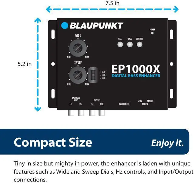 Alt view image 5 of 5 - Blaupunkt EP1000X Digital Bass Enhancer Bass Note Restorer