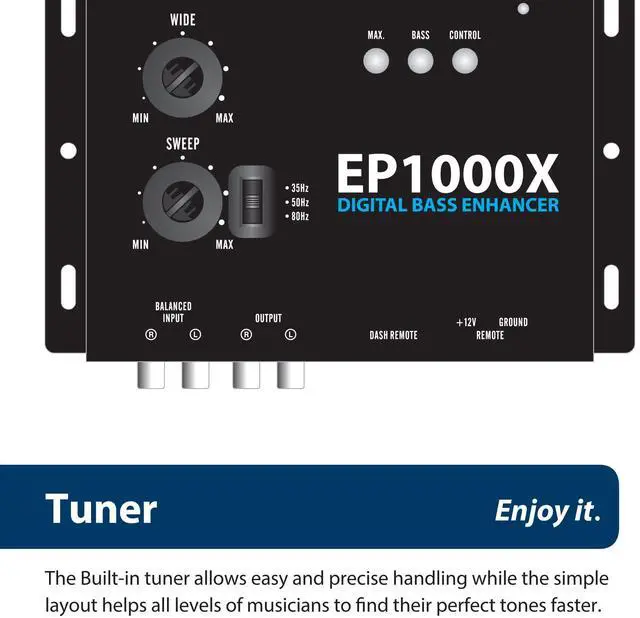 Alt view image 4 of 5 - Blaupunkt EP1000X Digital Bass Enhancer Bass Note Restorer