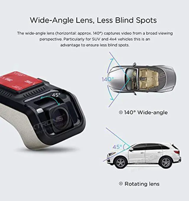 Alt view image 4 of 5 - XTRONS Full HD 1080P Car DVR Road Video Recorder Dash Camera Car Driving Recorder with 140° Wide Angle, Loop Recording
