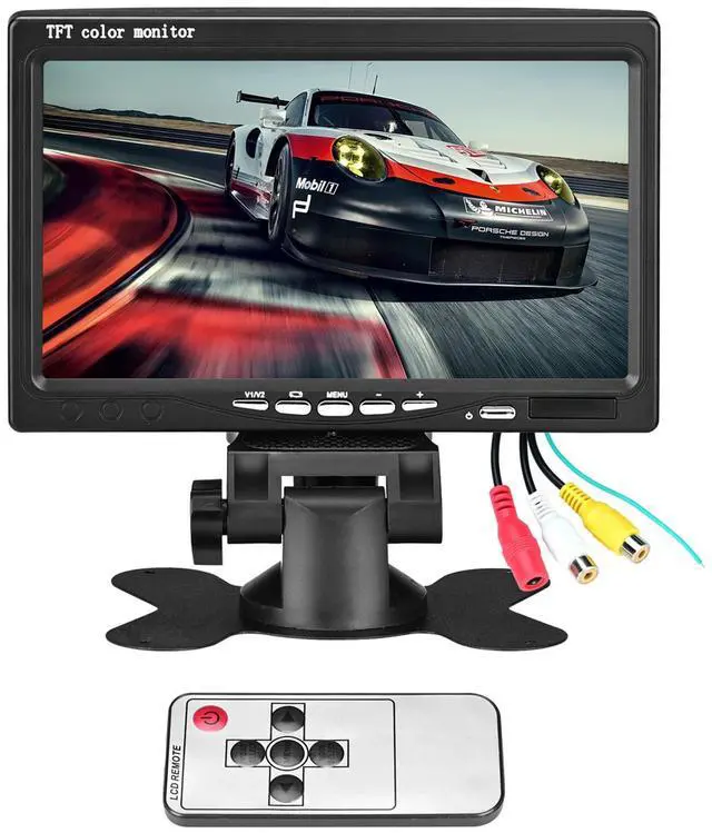 Main image of Vehicle On-Dash Backup Monitor, 7" Digital HD Car TFT LCD Color Screen Displaywith 2 Video Input for Rear View Camera (No Cam, 1024 x 600)