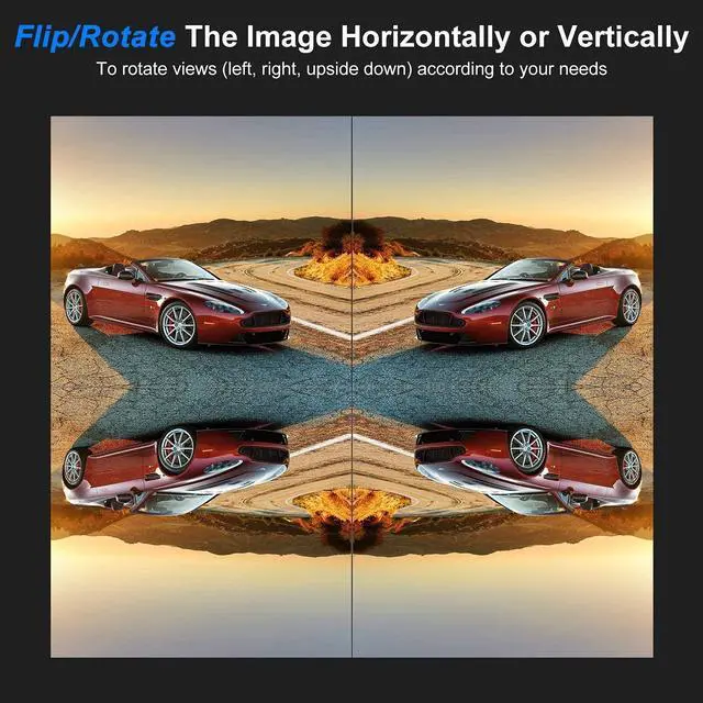 Alt view image 2 of 5 - Vehicle On-Dash Backup Monitor, 7" Digital HD Car TFT LCD Color Screen Displaywith 2 Video Input for Rear View Camera (No Cam, 1024 x 600)