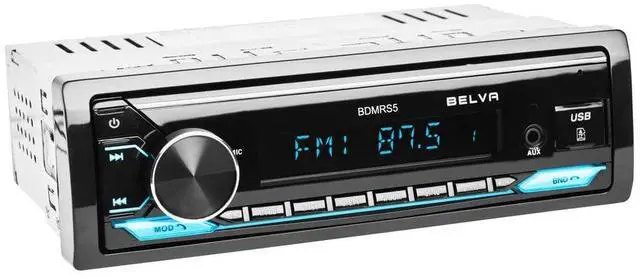 Main image of Belva BDMRS5 Single DIN Bluetooth in-Dash Car Stereo Receiver w/Front Panel SD, USB, AUX Inputs, 3 Sets of 5 Volt Preamp Outputs
