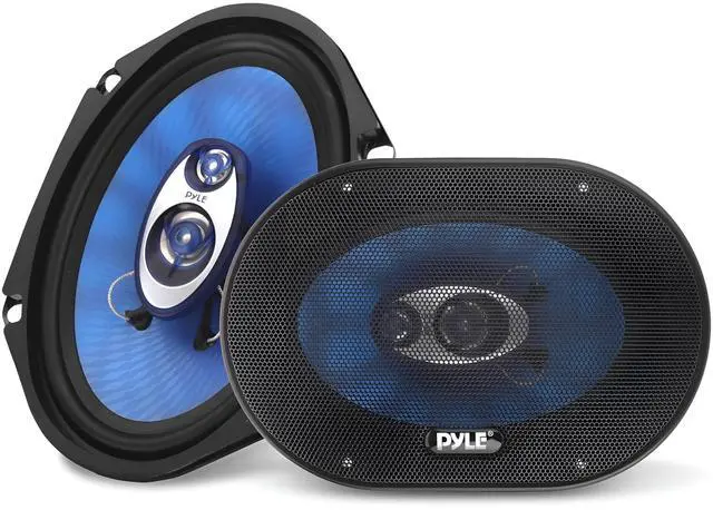 Main image of 6 x 8 Car Sound Speaker (Pair) - Upgraded Blue Poly Injection Cone 3-Way 360 Watts w/ Non-fatiguing Butyl Rubber Surround 70 - 20Khz Frequency Response 4 Ohm & 1" ASV Voice Coil - Pyle PL683BL