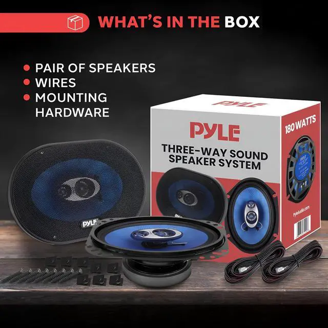 Alt view image 2 of 5 - 6 x 8 Car Sound Speaker (Pair) - Upgraded Blue Poly Injection Cone 3-Way 360 Watts w/ Non-fatiguing Butyl Rubber Surround 70 - 20Khz Frequency Response 4 Ohm & 1" ASV Voice Coil - Pyle PL683BL