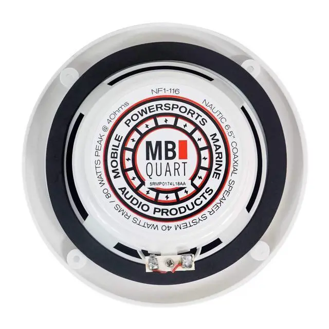 Alt view image 2 of 5 - MB Quart NF1-116 Nautic Series 6.5-Inch 80-Watt Coaxial Speakers (White)