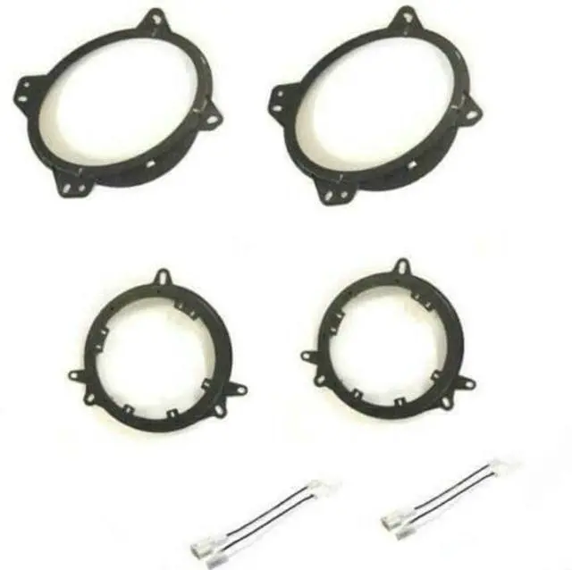 Main image of 6x9" Front and 5.25"/6.5" Rear Door Speaker Install Bracket Mount Plates + Wire Harness Made for 2005-2018 Toyota Tacoma