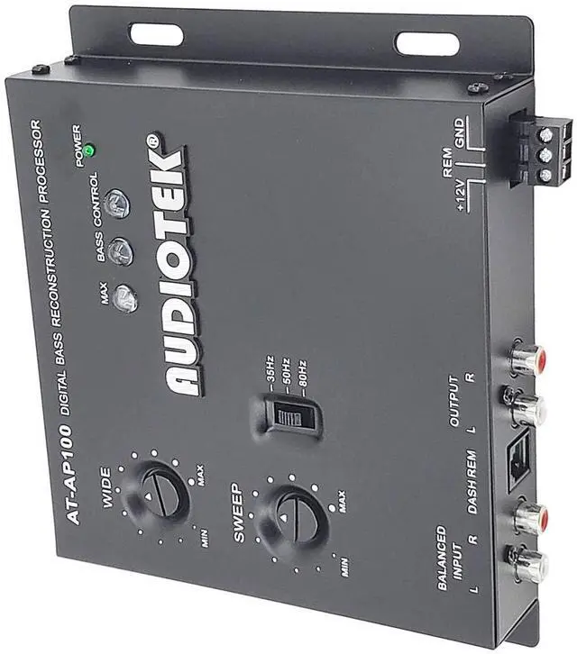 Alt view image 4 of 5 - Audiotek AT-AP100 1/2 Din Car Audio Digital Bass Processor & Sound Restoration, Crossover for Car Subwoofer Tuners w/Bass Knob Input 15V RMS and Maximum Output 13.5V Peak
