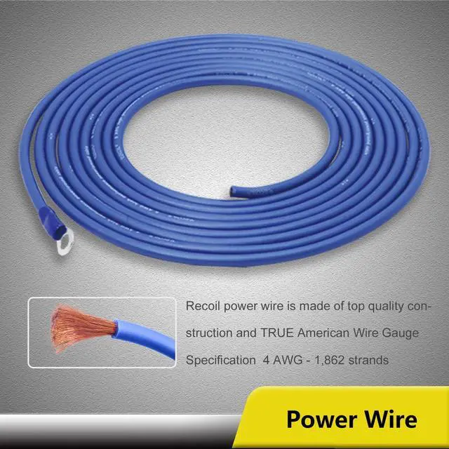 Alt view image 5 of 5 - RECOIL RCK44 True 4 Gauge Complete 4-Channel CCA Amplifier Wiring Kits with OFC RCA Cable