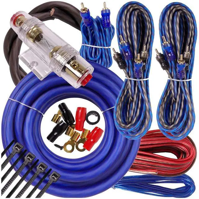 Main image of Complete 4 Channels 2000W Gravity 4 Gauge Amplifier Installation Wiring Kit Amp Pk3 4 Ga Blue - for Installer and DIY Hobbyist - Perfect for Car/Truck/Motorcycle/Rv/ATV