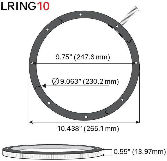 Alt view image 3 of 5 - DS18 LRING10 LED RGB Speaker Ring Waterproof 10-Inch - Millions of Colors to Choose from When Install with an RGB Module or One Color When Install Without The RGB Module (Speaker NOT Included)