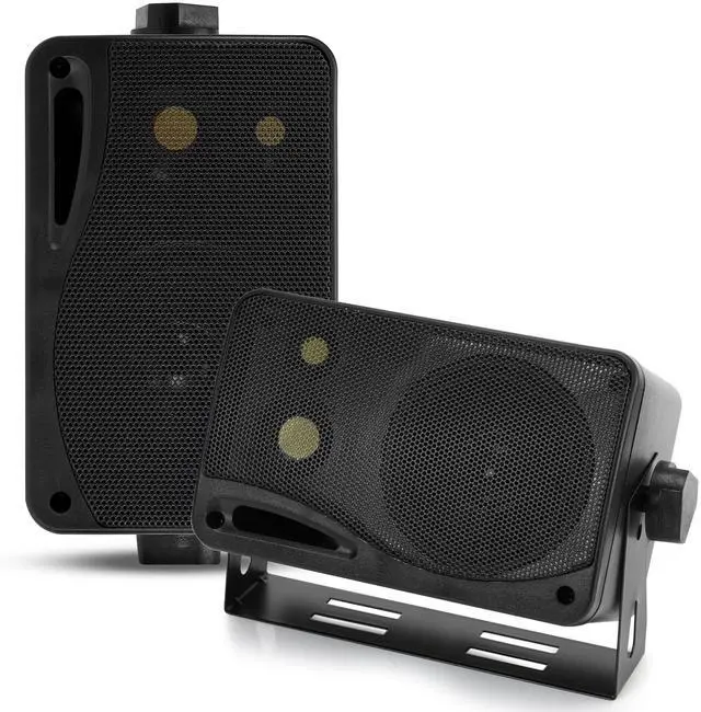 Main image of Pyramid 3-Way Indoor Outdoor Speaker System - 3.5 Inch 200W Pair of Mini Box Ceiling Wall Mount Speakers w/1" Tweeter, 3.25" Woofer, 1.75 Midrange - Home Theater Entertainment, PA System - 2022SX