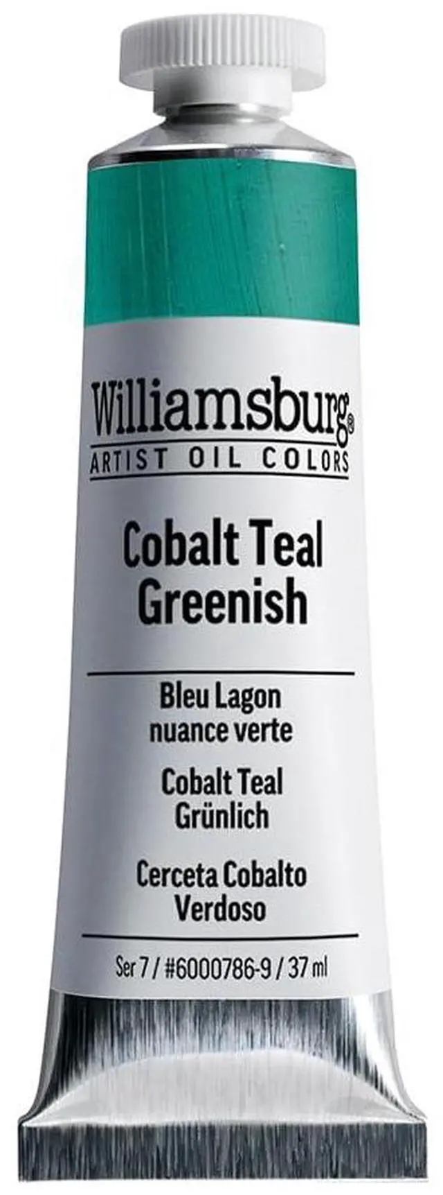 Main image of Williamsburg Artist Oil Colors by GOLDEN, Cobalt Teal Greenish, 37 ml tube, Professional Oil Paint, Opaque