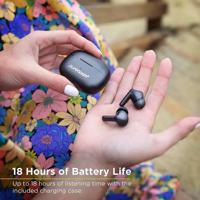 Alt view image 3 of 5 - PureGear PureBoom Wireless Earbuds for Enhanced Sound, Touch Control Stereo Headphones in Ear Built-in Mic for iPhone/Android Phones/TV/Laptops, More Devices