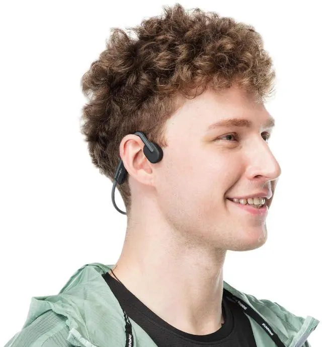 Alt view image 2 of 2 - Aftershokz OpenMove Wireless Bone Conduction Headphone Slate Grey