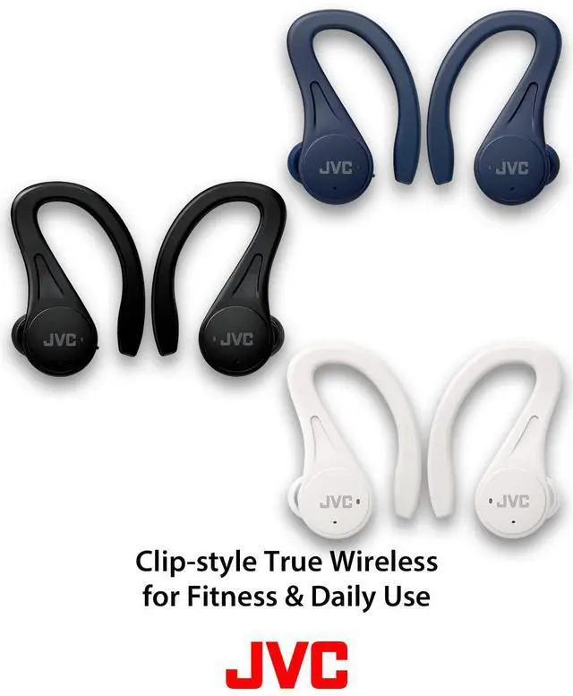 Alt view image 2 of 5 - JVC Sport True Wireless Earbuds Headphones, Lightweight and Compact, Long Battery Life (up to 30 Hours), Sound with Neodymium Magnet Driver, Water Resistance (IPX5) - HAEC25TB (Black), Small