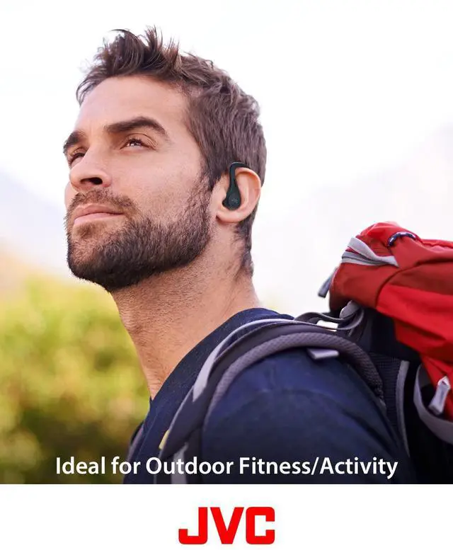 Alt view image 5 of 5 - JVC Sport True Wireless Earbuds Headphones, Lightweight and Compact, Long Battery Life (up to 30 Hours), Sound with Neodymium Magnet Driver, Water Resistance (IPX5) - HAEC25TB (Black), Small