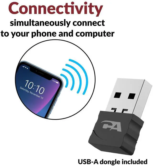 Alt view image 5 of 5 - Cyber Acoustics Essential Wireless Headset (HS-1500BT)  Professional Headset Optimized for UC Platforms, ANC & ENC Technology Ensure Quality Audio for Calls & Music with All Day Comfort