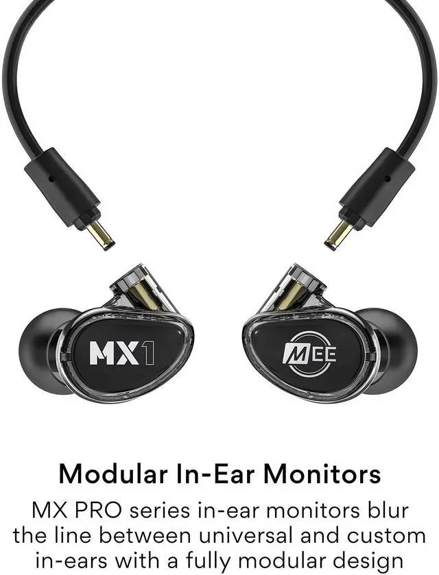 Alt view image 2 of 5 - MEE Audio MX1 PRO Advanced Dynamic Driver Musician's in Ear Monitor Headphones with Balanced Sound; Noise Isolating Earbuds Earphones w/Memory Wire, Optional Customization & Detachable Cables