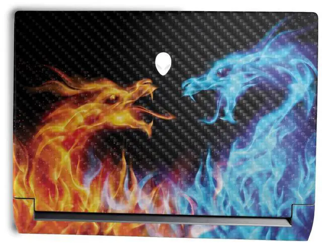 Main image of MightySkins Carbon Fiber Skin Compatible with Alienware M15 R7 (2022) Full Wrap Kit - Dueling Dragons | Protective, Durable Textured Carbon Fiber Finish | Easy to Apply | Made in The USA