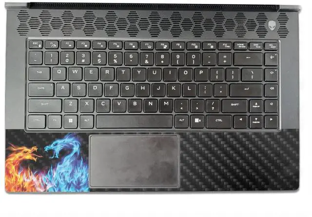 Alt view image 3 of 5 - MightySkins Carbon Fiber Skin Compatible with Alienware M15 R7 (2022) Full Wrap Kit - Dueling Dragons | Protective, Durable Textured Carbon Fiber Finish | Easy to Apply | Made in The USA