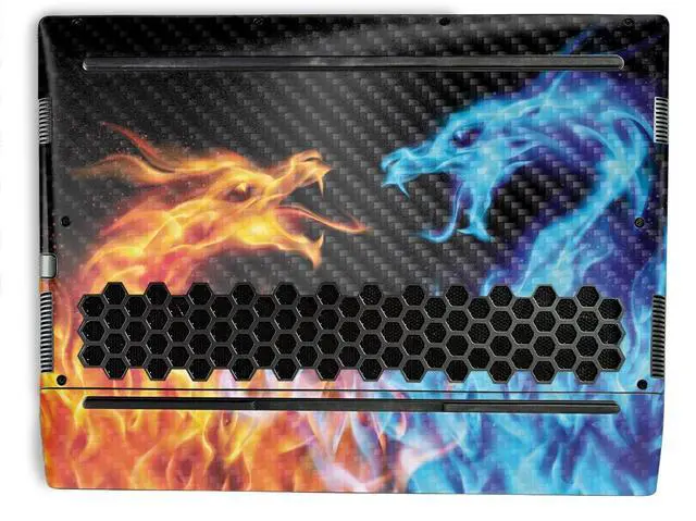 Alt view image 2 of 5 - MightySkins Carbon Fiber Skin Compatible with Alienware M15 R7 (2022) Full Wrap Kit - Dueling Dragons | Protective, Durable Textured Carbon Fiber Finish | Easy to Apply | Made in The USA