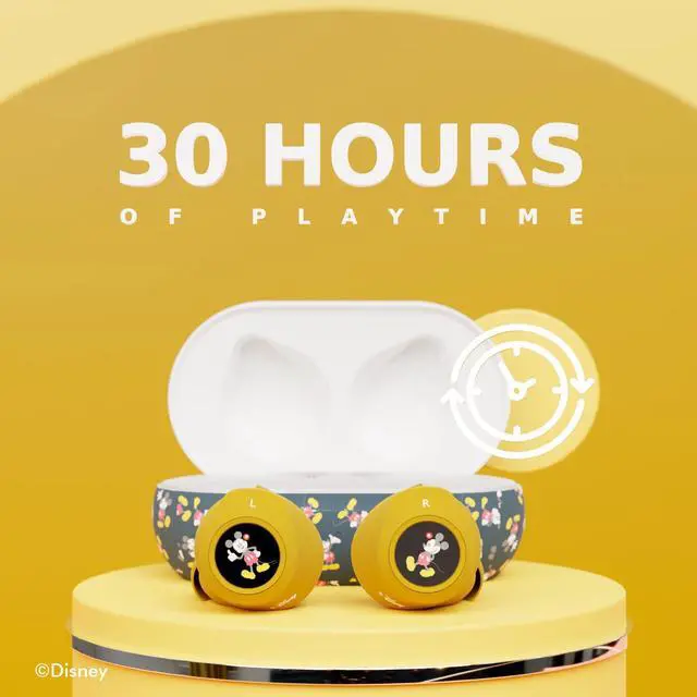 Alt view image 3 of 5 - Disney Mickey Mouse Bluetooth Earbuds with Charging Case- Bluetooth Wireless Headset with Built-in Mic and 30 Hours of Playtime- Disneyland Essentials and Disney Gifts for Women and Men of All Ages