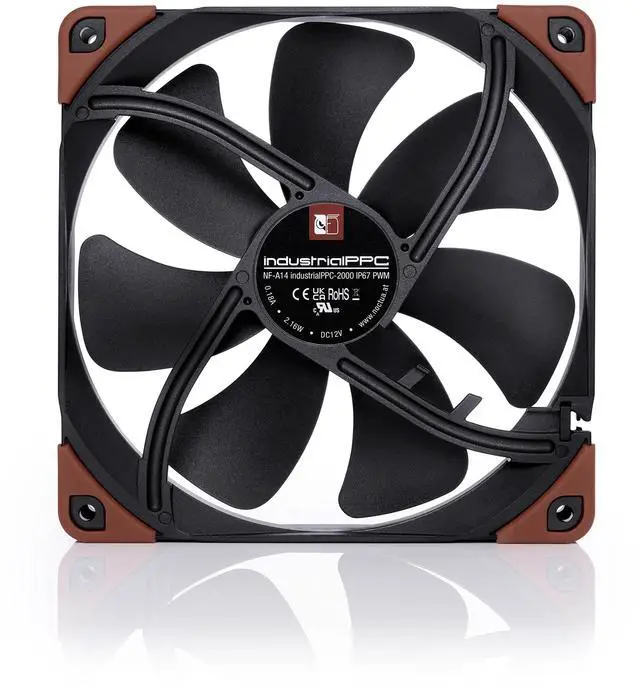 Alt view image 4 of 5 - Noctua NF-A14 iPPC-2000 IP67 PWM, Heavy Duty Cooling Fan, 4-Pin, 2000 RPM (140mm, Black)