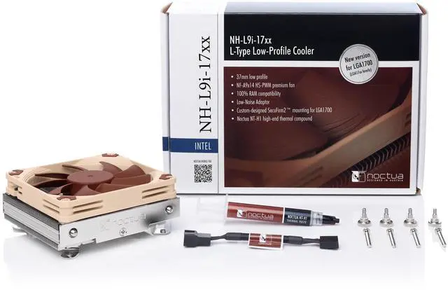 Alt view image 4 of 5 - Noctua NH-L9i-17xx, Premium Low-Profile CPU Cooler for Intel LGA1700 and LGA1851 (Brown)