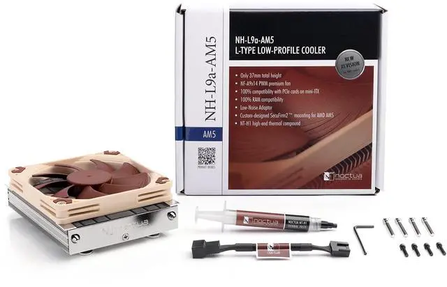Alt view image 4 of 5 - Noctua NH-L9a-AM5, Premium Low-Profile CPU Cooler for AMD AM5 (Brown)