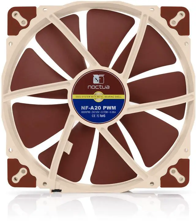 Alt view image 3 of 5 - Noctua NF-A20 PWM, Premium Quiet Fan, 4-Pin (200x30mm, Brown)