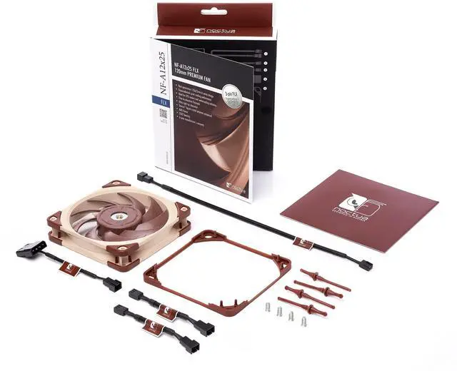Alt view image 4 of 5 - Noctua NF-A12x25 FLX, Premium Quiet Fan, 3-Pin (120mm, Brown)