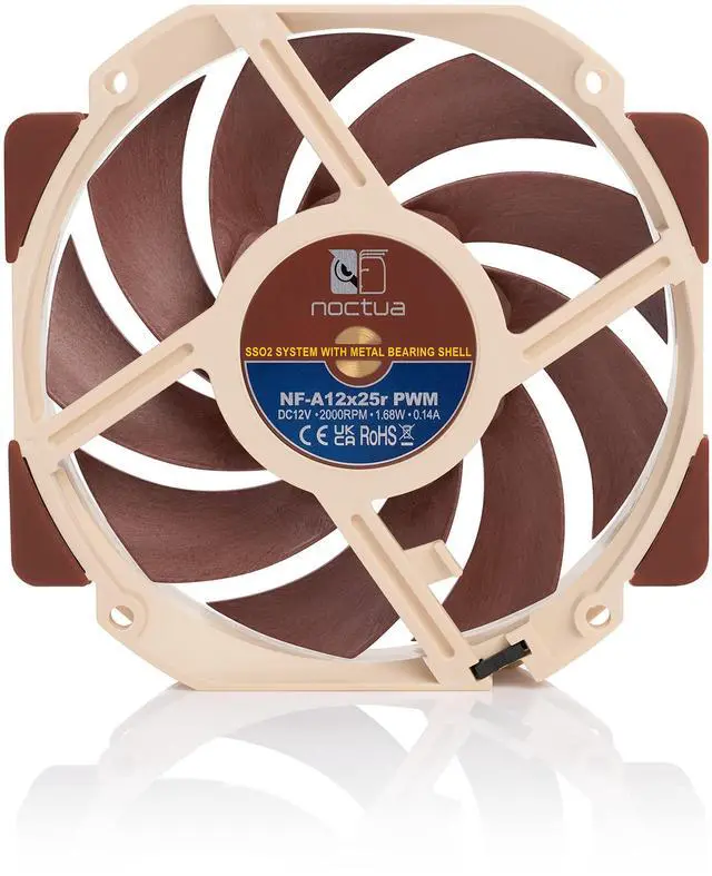 Alt view image 4 of 5 - Noctua NF-A12x25r PWM, Round-Frame 120mm Fan, 4-Pin (Brown)