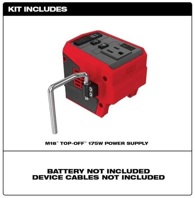 Alt view image 4 of 5 - Milwaukee 2846-20 M18 18V 175W TOP-Off Li-Ion Compact Inverter Power Supply