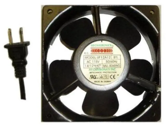 Main image of Mechatronics 120x120x38mm Low Speed AC fan w/36 inch Cord - (UF12A12-BTL)