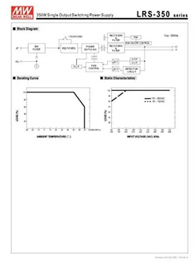 Alt view image 4 of 5 - MEAN WELL LRS-350-24 350.4W 24V 14.6 Amp Single Output Switchable Power