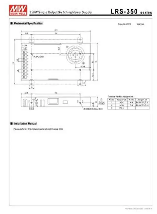 Alt view image 5 of 5 - MEAN WELL LRS-350-24 350.4W 24V 14.6 Amp Single Output Switchable Power