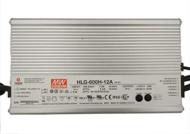 Main image of Mean Well HLG-600H-12B Power Supply - 480W 12V 40A - IP67