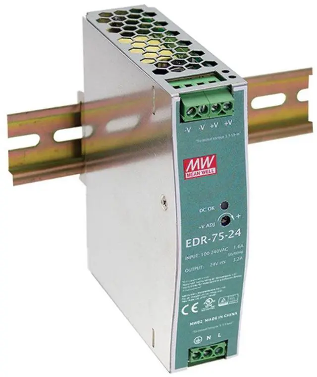 Main image of MEAN WELL EDR-75-12 AC-DC Switching DIN Rail Power Supply 12V 6.3 Amp