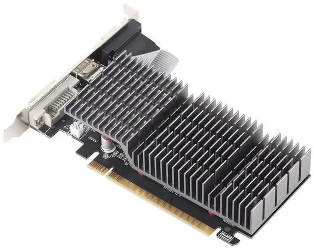 Alt view image 3 of 5 - maxsun GEFORCE GT 710 1GB Low Profile Ready Small Form Factor Video Graphics Card GPU Support DirectX12 OpenGL4.5, Low Consumption, VGA, DVI-D, HDMI, Fanless Cooling
