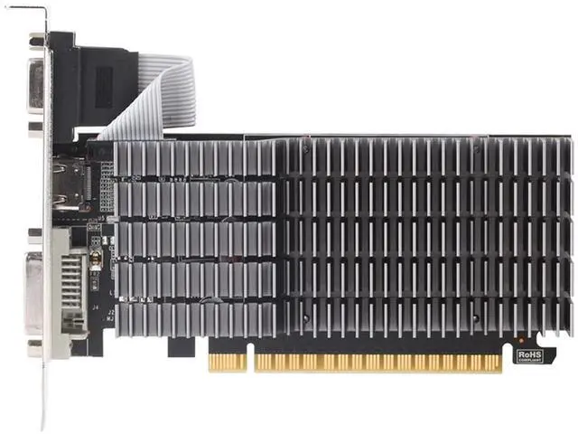 Alt view image 4 of 5 - maxsun GEFORCE GT 710 1GB Low Profile Ready Small Form Factor Video Graphics Card GPU Support DirectX12 OpenGL4.5, Low Consumption, VGA, DVI-D, HDMI, Fanless Cooling