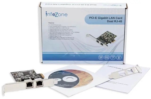 Main image of Syba 2 Port Gigabit Ethernet PCI-e x1 Network Interface Card 10/100/1000Mbps LAN Adapter Controller RTL8111E