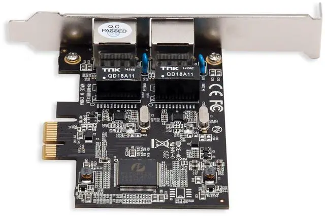 Alt view image 4 of 5 - Syba 2 Port Gigabit Ethernet PCI-e x1 Network Interface Card 10/100/1000Mbps LAN Adapter Controller RTL8111E