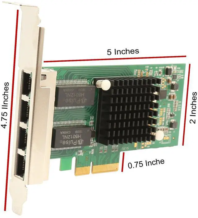 Alt view image 5 of 5 - I/O Crest 4 Port Gigabit Ethernet Intel i350-AM4 Chipset PCI-E X4 Network Interface Card NIC