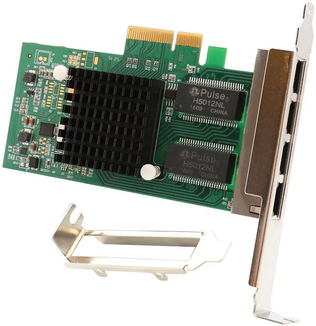 Alt view image 4 of 5 - I/O Crest 4 Port Gigabit Ethernet Intel i350-AM4 Chipset PCI-E X4 Network Interface Card NIC