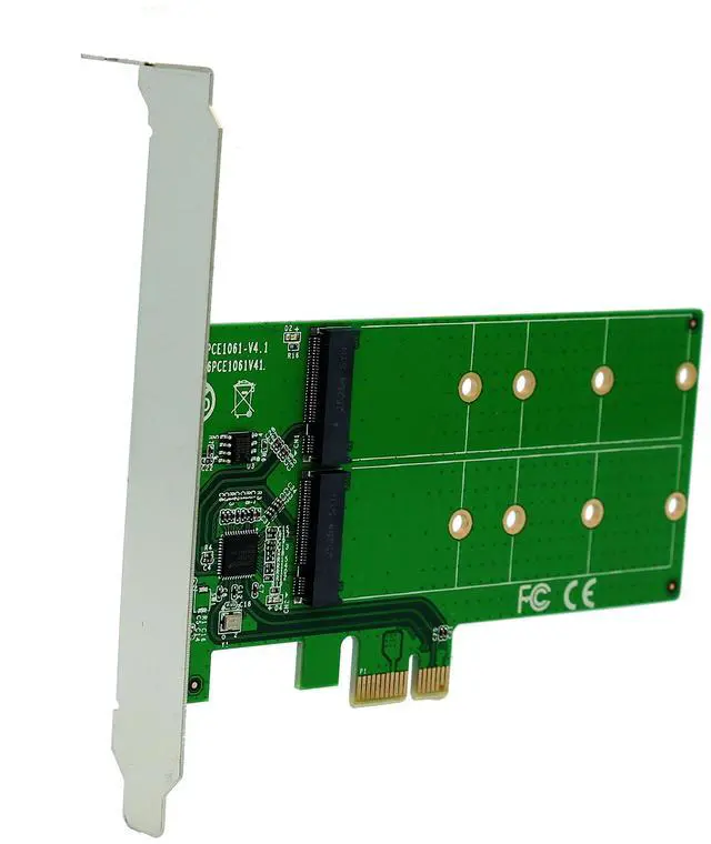 Alt view image 4 of 5 - 2 Port M.2 SSD to PCI-e x1 adapter B or B+M key (SI-PEX40115)