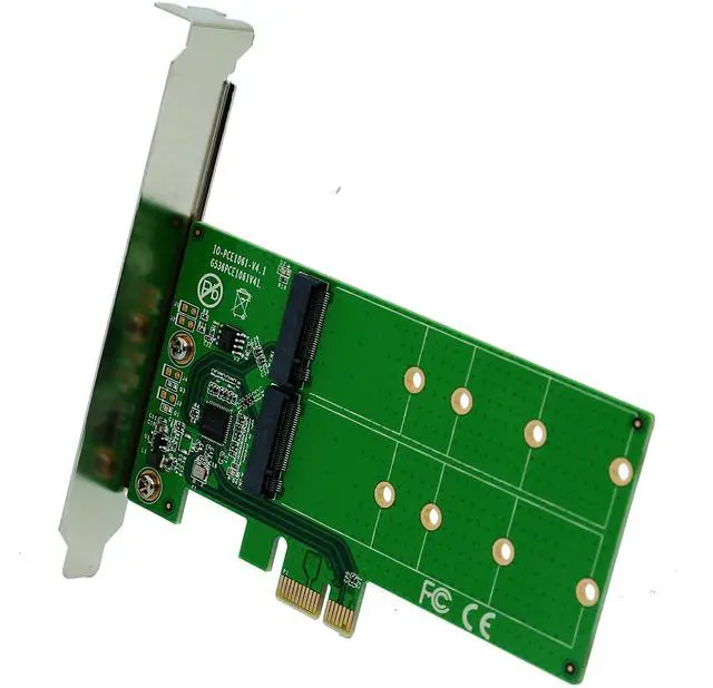Alt view image 5 of 5 - 2 Port M.2 SSD to PCI-e x1 adapter B or B+M key (SI-PEX40115)