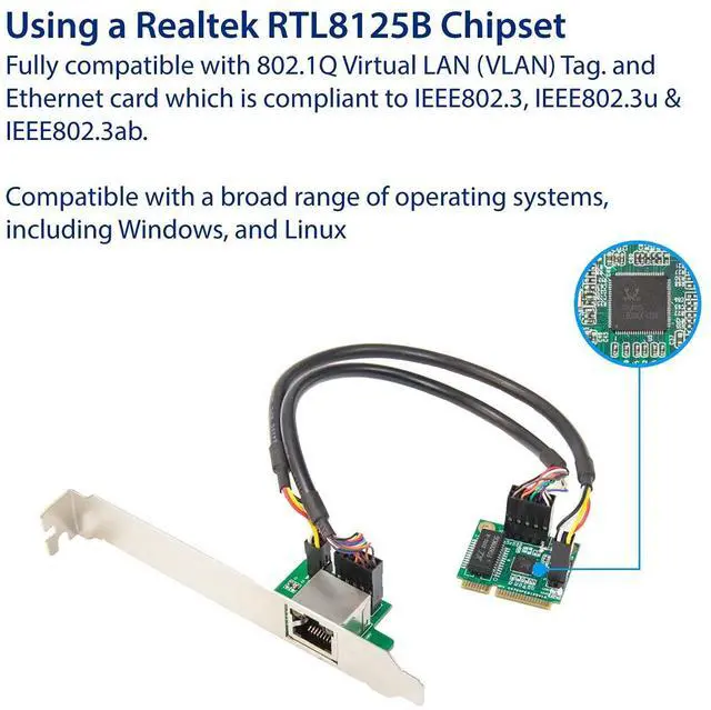 Alt view image 3 of 5 - IO CREST 2.5 Gigabit Ethernet Mini PCI-E Network Controller Card 10/100/1000/25000 Mbps RJ45 LAN Adapter Converter for Desktop PC,SI-MPE24073
