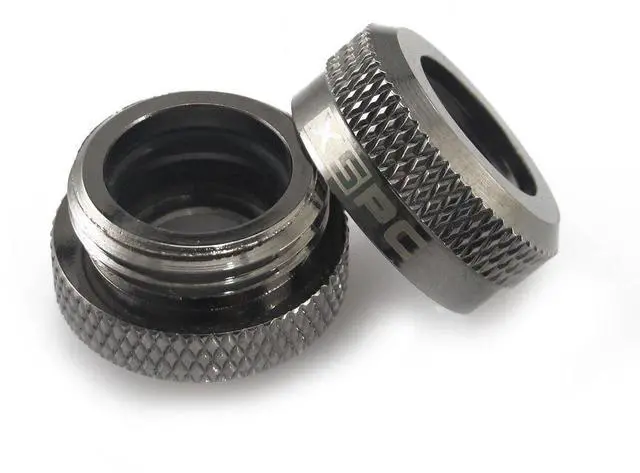Alt view image 4 of 5 - XSPC G1/4" to 10mm ID, 14mm OD Rigid Tubing Fitting, Black Chrome, 8-Pack