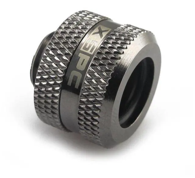 Alt view image 3 of 5 - XSPC G1/4" to 10mm ID, 14mm OD Rigid Tubing Fitting, Black Chrome, 8-Pack